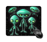 asbwuo Tapis de souris carré imperméable avec motif extraterrestre, antidérapant, idéal pour les jeux sur bureau, au bureau et à la maison.