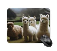 asbwuo Tapis de souris carré imperméable avec motif famille d'alpagas, antidérapant, pour le bureau, les jeux et la maison.
