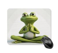 asbwuo Tapis de souris carré imperméable avec motif grenouille amusante faisant du yoga, antidérapant, idéal pour le bureau, les jeux et la maison.