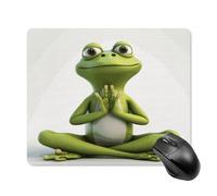 asbwuo Tapis de souris carré imperméable avec motif grenouille amusante faisant du yoga, antidérapant, idéal pour le bureau, les jeux et la maison.