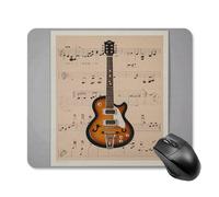 asbwuo Tapis de souris carré imperméable avec motif guitare musicale, antidérapant, idéal pour le bureau, les jeux et la maison.