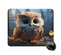 asbwuo Tapis de souris carré imperméable avec motif hibou mignon, antidérapant, idéal pour le jeu sur bureau, au bureau et à la maison.