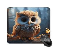 asbwuo Tapis de souris carré imperméable avec motif hibou mignon, antidérapant, idéal pour le jeu sur bureau, au bureau et à la maison.