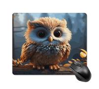 asbwuo Tapis de souris carré imperméable avec motif hibou mignon, antidérapant, idéal pour le jeu sur bureau, au bureau et à la maison.