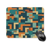 asbwuo Tapis de souris carré imperméable avec motif imprimé bleu et orange, antidérapant, idéal pour le jeu sur bureau, au bureau et à la maison.