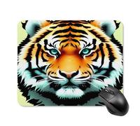 asbwuo Tapis de souris carré imperméable avec motif petit tigre dodu, antidérapant, idéal pour le jeu sur bureau, au bureau et à la maison.