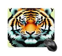 asbwuo Tapis de souris carré imperméable avec motif petit tigre dodu, antidérapant, idéal pour le jeu sur bureau, au bureau et à la maison.