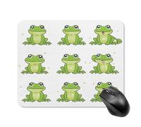 asbwuo Tapis de souris carré imperméable avec motif petite grenouille verte, antidérapant, idéal pour les jeux sur bureau, au bureau et à la maison.