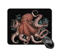 asbwuo Tapis de souris carré imperméable avec motif pieuvre entrelacée, antidérapant, idéal pour le jeu sur bureau, au bureau et à la maison.