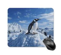 asbwuo Tapis de souris carré imperméable avec motif pingouin dans les montagnes enneigées, antidérapant, idéal pour le jeu, le bureau et la maison.