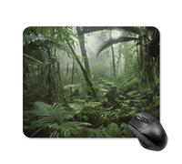 asbwuo Tapis de souris carré imperméable avec motif pluie tropicale, antidérapant, idéal pour le jeu sur bureau, au bureau et à la maison.