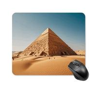 asbwuo Tapis de souris carré imperméable avec motif pyramide égyptienne dans le désert, antidérapant, idéal pour le jeu, le bureau et la maison.