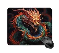 asbwuo Tapis de souris carré imperméable avec motif serpent chinois, antidérapant, pour le jeu sur bureau, au bureau et à la maison