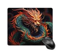 asbwuo Tapis de souris carré imperméable avec motif serpent chinois, antidérapant, pour le jeu sur bureau, au bureau et à la maison