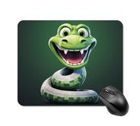 asbwuo Tapis de souris carré imperméable avec motif serpent vert, antidérapant, idéal pour les jeux sur bureau, au bureau et à la maison.