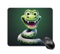 asbwuo Tapis de souris carré imperméable avec motif serpent vert, antidérapant, idéal pour les jeux sur bureau, au bureau et à la maison.
