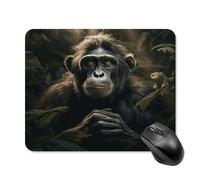 asbwuo Tapis de souris carré imperméable avec motif singe dans la jungle, antidérapant, pour le bureau, les jeux et la maison.