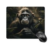 asbwuo Tapis de souris carré imperméable avec motif singe dans la jungle, antidérapant, pour le bureau, les jeux et la maison.