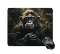 asbwuo Tapis de souris carré imperméable avec motif singe dans la jungle, antidérapant, pour le bureau, les jeux et la maison.