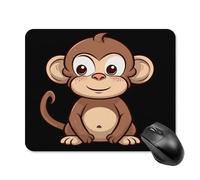asbwuo Tapis de souris carré imperméable avec motif singe marron, antidérapant, idéal pour le jeu, le bureau et la maison.
