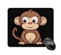 asbwuo Tapis de souris carré imperméable avec motif singe marron, antidérapant, idéal pour le jeu, le bureau et la maison.