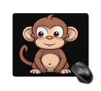 asbwuo Tapis de souris carré imperméable avec motif singe marron, antidérapant, idéal pour le jeu, le bureau et la maison.