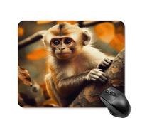 asbwuo Tapis de souris carré imperméable avec motif singe sur un arbre, antidérapant, idéal pour les jeux sur bureau, au bureau et à la maison.