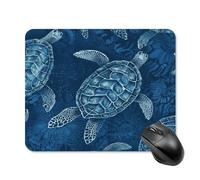 asbwuo Tapis de souris carré imperméable avec motif tortue de mer bleue, antidérapant, idéal pour le jeu sur bureau, au bureau et à la maison.