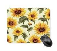 asbwuo Tapis de souris carré imperméable avec motif tournesol d'été, antidérapant, idéal pour le jeu, le bureau et la maison.