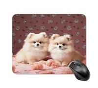 asbwuo Tapis de souris carré imperméable avec motifs de chiots Poméraniens et points, antidérapant, pour le bureau, les jeux et la maison.