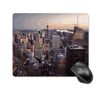 asbwuo Tapis de souris carré imperméable avec motifs de grands immeubles, antidérapant, idéal pour le jeu, le bureau et la maison.