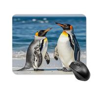 asbwuo Tapis de souris carré imperméable avec motifs pingouins et mer, antidérapant, pour le jeu sur bureau, au bureau et à la maison