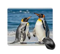 asbwuo Tapis de souris carré imperméable avec motifs pingouins et mer, antidérapant, pour le jeu sur bureau, au bureau et à la maison