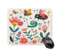 asbwuo Tapis de souris carré imperméable avec petit motif floral de dessin animé, antidérapant, idéal pour les jeux sur bureau, au bureau et à la maison.