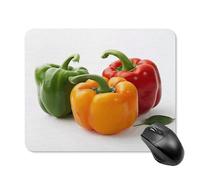 asbwuo Tapis de souris carré imperméable avec trois poivrons frais imprimés, antidérapant, idéal pour le jeu sur bureau, au bureau et à la maison.