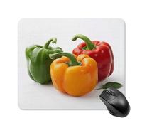 asbwuo Tapis de souris carré imperméable avec trois poivrons frais imprimés, antidérapant, idéal pour le jeu sur bureau, au bureau et à la maison.