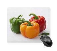 asbwuo Tapis de souris carré imperméable avec trois poivrons frais imprimés, antidérapant, idéal pour le jeu sur bureau, au bureau et à la maison.