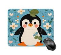 asbwuo Tapis de souris carré imperméable avec un adorable motif de pingouin, antidérapant, idéal pour le jeu sur bureau, au bureau et à la maison.