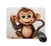 asbwuo Tapis de souris carré imperméable avec un adorable motif de singe, antidérapant, idéal pour les jeux sur bureau, au bureau et à la maison.