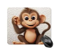 asbwuo Tapis de souris carré imperméable avec un adorable motif de singe, antidérapant, idéal pour les jeux sur bureau, au bureau et à la maison.
