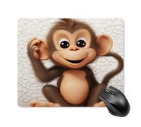 asbwuo Tapis de souris carré imperméable avec un adorable motif de singe, antidérapant, idéal pour les jeux sur bureau, au bureau et à la maison.