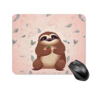 asbwuo Tapis de souris carré imperméable avec un adorable motif paresseux, antidérapant, idéal pour les jeux sur bureau, au bureau et à la maison.