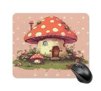 asbwuo Tapis de souris carré imperméable avec un joli motif de maison champignon, antidérapant, idéal pour le jeu sur bureau, au bureau et à la maison.