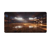 asbwuo Tapis de souris de bureau motif terrain de basket 30 x 60 cm avec bords cousus, grand tapis de souris gaming antidérapant en caoutchouc pour PC, ordinateur portable et bureau à domicile.