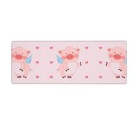 asbwuo Tapis de souris gaming cochon volant, format XL, avec bords cousus et base antidérapante en caoutchouc, idéal pour la maison ou le bureau. Dimensions : 30,5 x 80 cm.