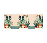 asbwuo Tapis de souris gaming motif petite plante verte, format XL, avec bords cousus et base antidérapante en caoutchouc, idéal pour la maison et le bureau (30,5 x 80 cm).