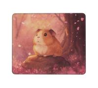 asbwuo Tappetino per mouse con motivo Cavia sotto i ciliegi in fiore in gomma multi-formato, base in gomma antiscivolo