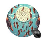 asbwuo Tappetino per mouse confortevole, impermeabile, con base in gomma antiscivolo, tappetino per mouse Catch Dream Net, tappetino per mouse rotondo stampato per computer portatile e ufficio