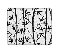 asbwuo Tappetino per mouse in bambù nero con bordo cucito, antiscivolo, impermeabile, in gomma, 7,9 x 9,5 pollici