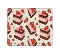 asbwuo Tappetino per mouse in gomma antiscivolo impermeabile con torta di fragole, per ufficio, 8,3 x 10,3 pollici